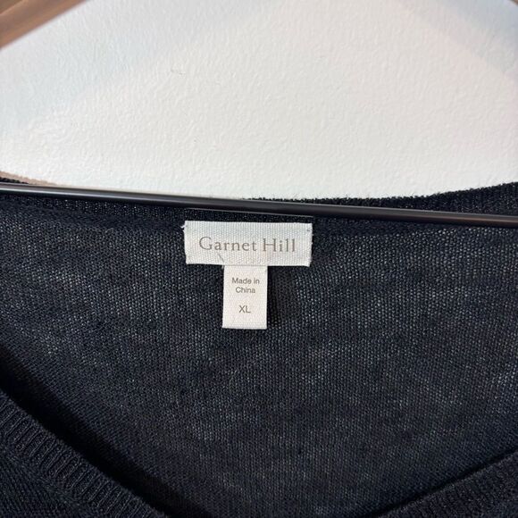 Garnet Hill Black Long Sleeve Linen Sweater XL Lightweight - Picture 6 of 9